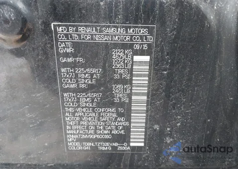 2016 Nissan Rogue Sv from USA, damaged, VIN KNMAT2MV9GP600160